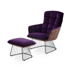 Freifrau MANUFAKTUR Marla | Easy Chair High with harp frame and Ottoman