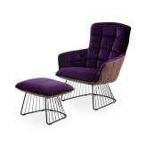 Freifrau MANUFAKTUR Marla | Easy Chair High with harp frame and Ottoman