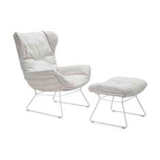 Freifrau MANUFAKTUR Leyasol | Outdoor | Wingback Chair with Ottoman