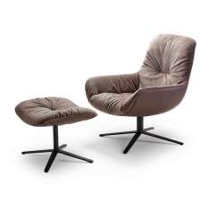 FREIFRAU MANUFAKTUR Leya | Lounge Chair with x-base frame & Ottoman