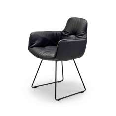 FREIFRAU MANUFAKTUR Leya | Armchair High with skid frame