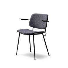 Fredericia Furniture Søborg Steel Base Armchair - seat and back upholstered