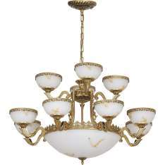 Lampa wisząca Attyka Xv złota - klosz biały 3366