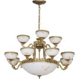 Lampa wisząca Attyka Xv złota - klosz biały 3366