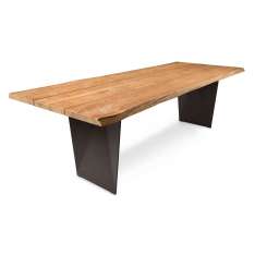 Fischer Möbel Tierra table with unique teak table top