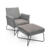 Fischer Möbel Kalos lounge chair with footrest