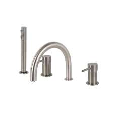 Fima Carlo Frattini Spillo Steel F3074 | Deck mounted bath mixer INOX