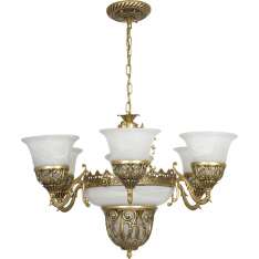 Lampa wisząca Korynt Ix złota - klosz biały 3371