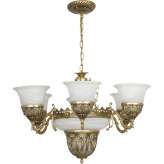 Lampa wisząca Korynt Ix złota - klosz biały 3371