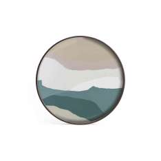 Ethnicraft Wabi Sabi tray collection | Slate Wabi Sabi glass tray - round - L