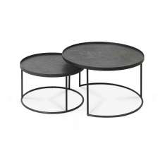 Ethnicraft Tray tables | Round tray coffee table set - S/L (trays not included)