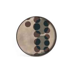 Ethnicraft Translucent Silhouettes tray collection | Slate Layered Dots glass tray - round - L