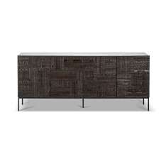 Ethnicraft Tabwa | Teak black sideboard - 4 doors - varnished