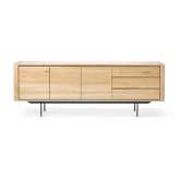 Ethnicraft Shadow | Oak sideboard - 3 doors - 3 drawers - black metal legs