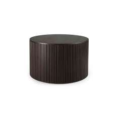 Ethnicraft Roller Max | Mahogany dark brown round coffee table - varnished