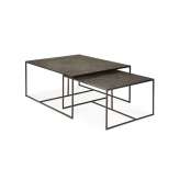Ethnicraft Pentagon | nesting coffee table - whisky - set of 2
