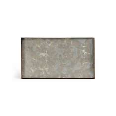 Ethnicraft Organic tray collection | Fossil Organic glass valet tray - metal rim - rectangular - M