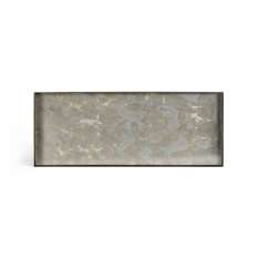 Ethnicraft Organic tray collection | Fossil Organic glass valet tray - metal rim - rectangular - L