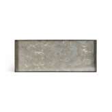Ethnicraft Organic tray collection | Fossil Organic glass valet tray - metal rim - rectangular - L