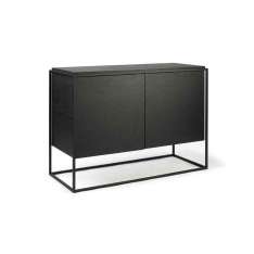Ethnicraft Monolit | Oak black sideboard - 2 doors - black metal - varnished