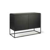 Ethnicraft Monolit | Oak black sideboard - 2 doors - black metal - varnished