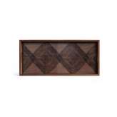 Ethnicraft Linear Flow tray collection | Walnut Linear Squares glass tray - rectangular - M