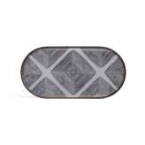 Ethnicraft Linear Flow tray collection | Slate Linear Squares glass tray - oblong - M