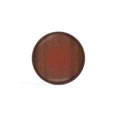 Ethnicraft Linear Flow tray collection | Pumpkin Circles glass valet tray - wooden rim - round - M