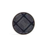 Ethnicraft Linear Flow tray collection | Ink Linear Squares glass valet tray - wooden rim - round - L