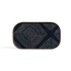 Ethnicraft Linear Flow tray collection | Ink Linear Squares glass valet tray - rectangular - L