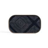 Ethnicraft Linear Flow tray collection | Ink Linear Squares glass valet tray - rectangular - L