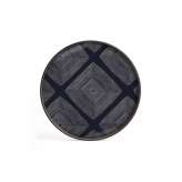 Ethnicraft Linear Flow tray collection | Ink Linear Squares glass tray - round - L