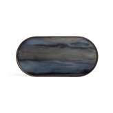 Ethnicraft Linear Flow tray collection | Graphite Organic glass tray - oblong - M