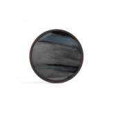 Ethnicraft Linear Flow tray collection | Graphic Organic glass valet tray - wooden rim - round - L