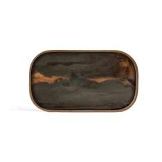 Ethnicraft Linear Flow tray collection | Bronze Organic glass valet tray - rectangular - L