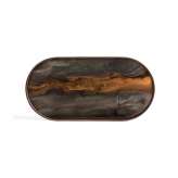 Ethnicraft Linear Flow tray collection | Bronze Organic glass tray - oblong - M