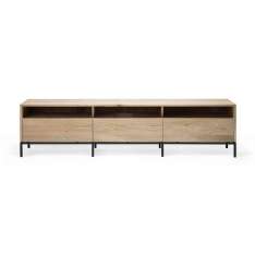 Ethnicraft Ligna | Oak TV Cupboard - 3 drawers - black metal legs