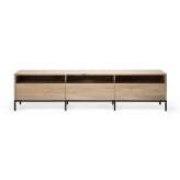 Ethnicraft Ligna | Oak TV Cupboard - 3 drawers - black metal legs