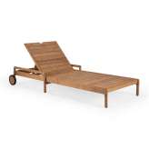Ethnicraft Jack | Teak outdoor adjustable lounger - wooden frame
