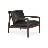 Ethnicraft Jack | Rosewood lounge chair - black leather - varnished