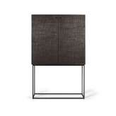 Ethnicraft Grooves | Teak black storage cupboard - 2 doors - 2 inside drawers - varnished