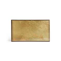 Ethnicraft Gilded Layers tray collection | Gold Leaf glass valet tray - metal rim - rectangular - M