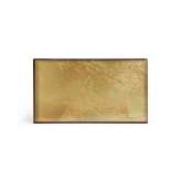 Ethnicraft Gilded Layers tray collection | Gold Leaf glass valet tray - metal rim - rectangular - M