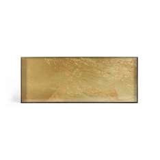 Ethnicraft Gilded Layers tray collection | Gold Leaf glass valet tray - metal rim - rectangular - L