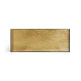 Ethnicraft Gilded Layers tray collection | Gold Leaf glass valet tray - metal rim - rectangular - L
