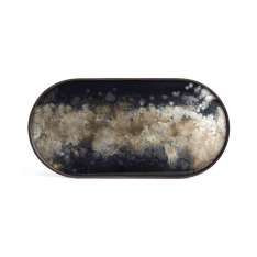 Ethnicraft Classic tray collection | Black Organic glass tray - oblong - M
