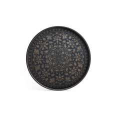 Ethnicraft Classic tray collection | Black Marrakesh wooden tray - round - L