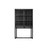 Ethnicraft Burung | Oak black storage cupboard - 2 sliding doors - varnished