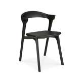 Ethnicraft Bok | Oak black dining chair - black leather - varnished