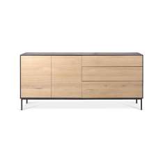 Ethnicraft Blackbird | Oak sideboard - 2 doors - 3 drawers - varnished